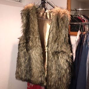 Brown Faux Fur Vest
